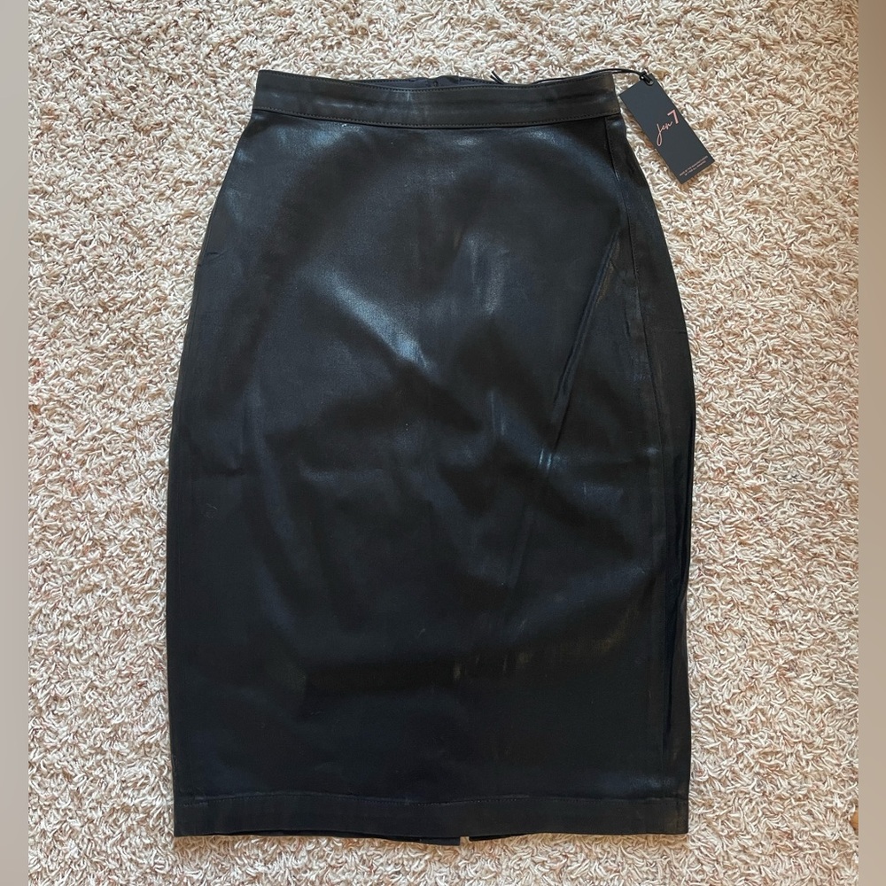 Jen7 Jeans/7 for all Mankind NWT XS pencil skirt coated black